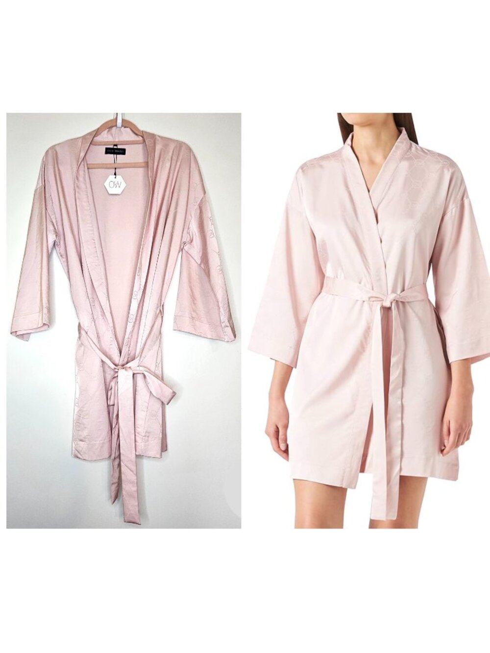 NWT!! OW Intimates Collection Ofelia Viscose Short Bathrobe Robe Blend Kimono S